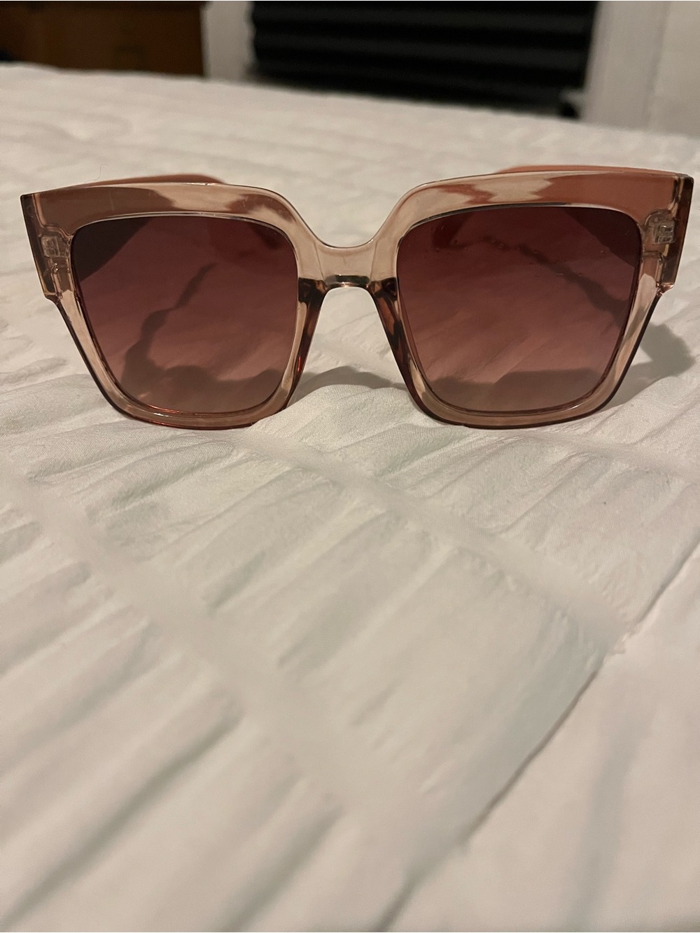 CHANEL Pink Tinted Square Sunglasses